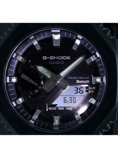 Casio G-Shock GBM-2100 Tough Solar Bluetooth Watch – Black Dial, White Strap, Digital Analog, Men’s Exclusive Tech Series - Image 2
