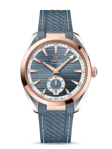 Omega Seamaster Blue Dial Rose Gold Rubber Strap Watch – COD Available - Image 5