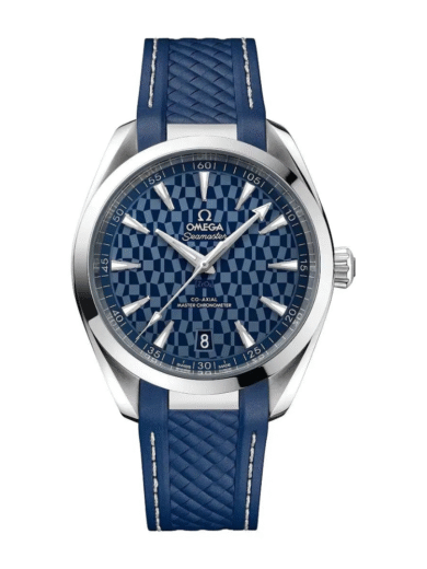 Omega Seamaster Geo Blue Pattern Rubber Strap Watch – COD Available - Image 6