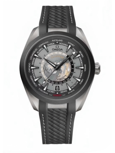 Omega Seamaster Worldtimer Grey Dial Rubber Strap Watch – COD Available - Image 6