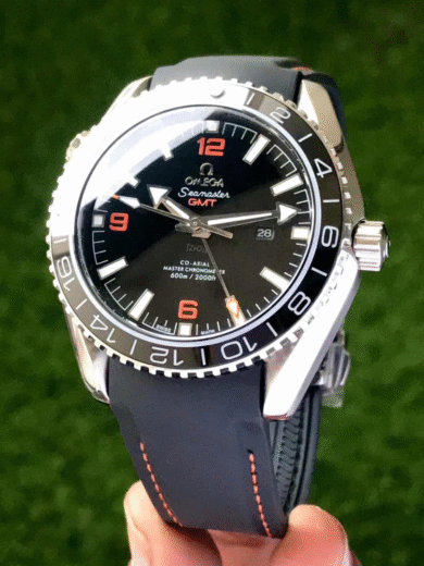 Omega Seamaster Planet Ocean GMT Black Rubber Watch – COD Available - Image 2