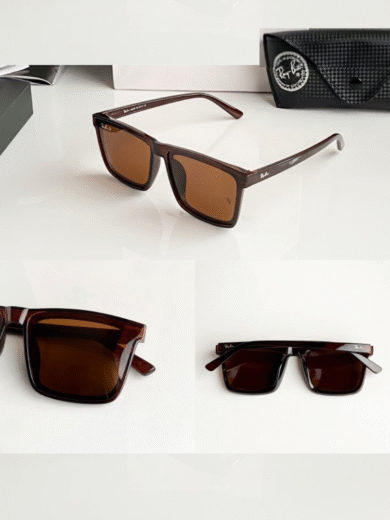 Ray-Ban Style Brown Square Sunglasses – Premium First Copy - Image 4