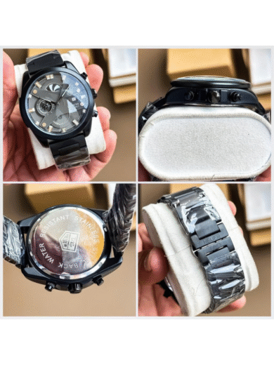 Tag Heuer Carrera Calibre 1887 Chronograph Watch – Black Dial, Black Steel Bracelet, Men’s Luxury Quartz - Image 3