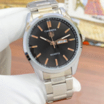 Tag Heuer Carrera Quartz Watch – Black Dial, Silver Steel Bracelet, Day-Date Men’s Classic