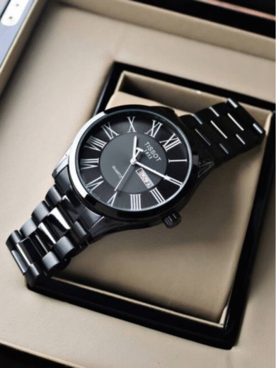 Tissot Classic Dream Black Stainless Steel Watch – Roman Numerals Day-Date Men's Swiss Quartz - Image 2
