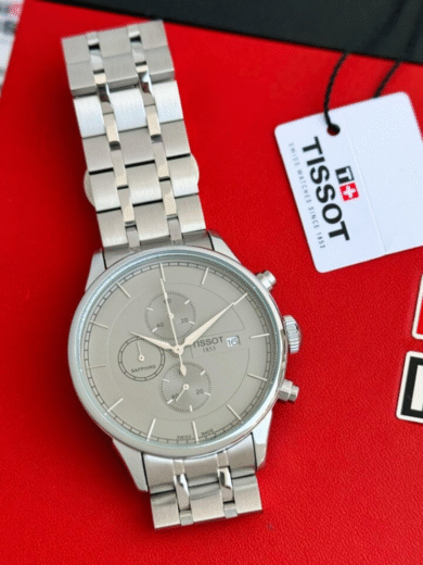 Tissot Carson Premium Chronograph Watch – Silver Dial Stainless Steel Bracelet Men's Swiss Timepiece