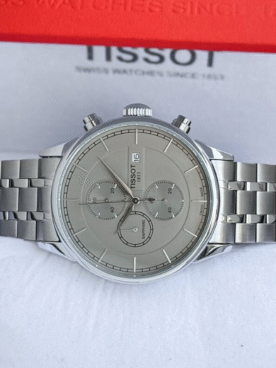 Tissot Carson Premium Chronograph Watch – Silver Dial Stainless Steel Bracelet Men's Swiss Timepiece - Image 4