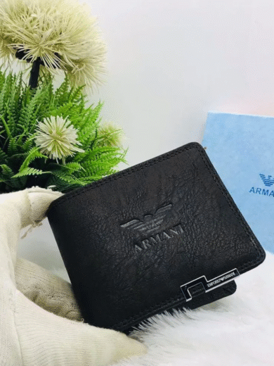 Armani Classic Black Leather Wallet – Men’s Premium Designer Bifold