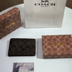 Coach Signature Canvas Bifold Wallet – Dark Brown Pattern Premium Copy