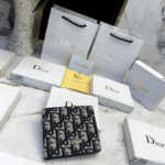 Christian Dior Oblique Monogram Bifold Wallet – Navy Blue Canvas Designer Men's Accessory