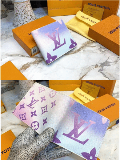Louis Vuitton Giant Monogram Gradient Bifold Wallet – Lavender White Limited Edition Men's Accessory - Image 3