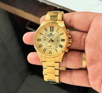 Casio Edifice Chronograph Gold Watch – Roman Numerals, Gold Stainless Steel Bracelet Men’s Dress Timepiece - Image 2