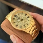 Casio Edifice Chronograph Gold Watch – Roman Numerals, Gold Stainless Steel Bracelet Men’s Dress Timepiece