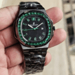 Platinum Gemstone Lined Men’s Watch – Bold Design COD Available