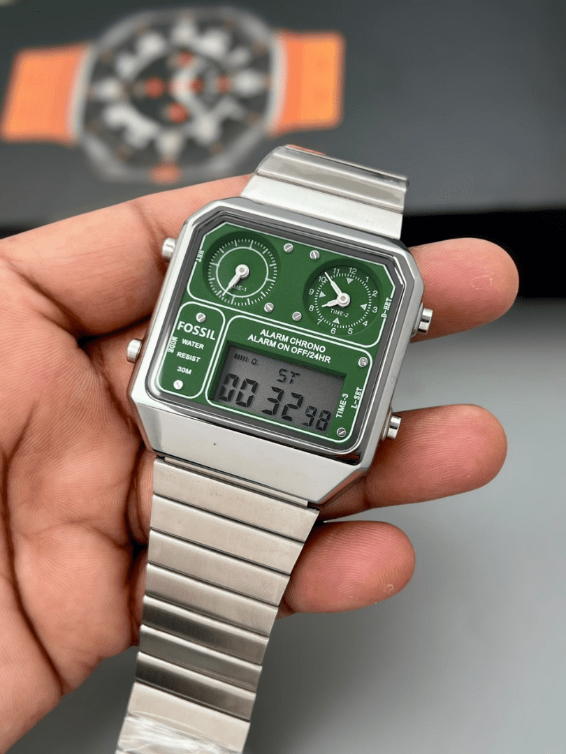 Buy Fossil Square Digital Chronograph Watch – Retro Multi-Function Series - Image 5