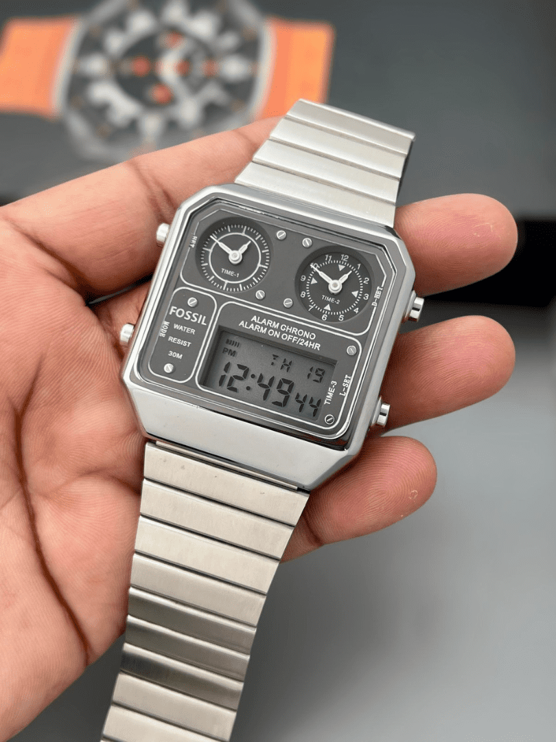 Buy Fossil Square Digital Chronograph Watch – Retro Multi-Function Series - Image 4