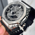 Buy G-Shock GM-2100 Silver Octagon Watch with Black Resin Strap