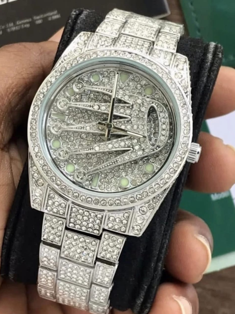 Buy Rolex Crown Diamond Pave Watch – Rose Gold & Yellow Gold - Image 4