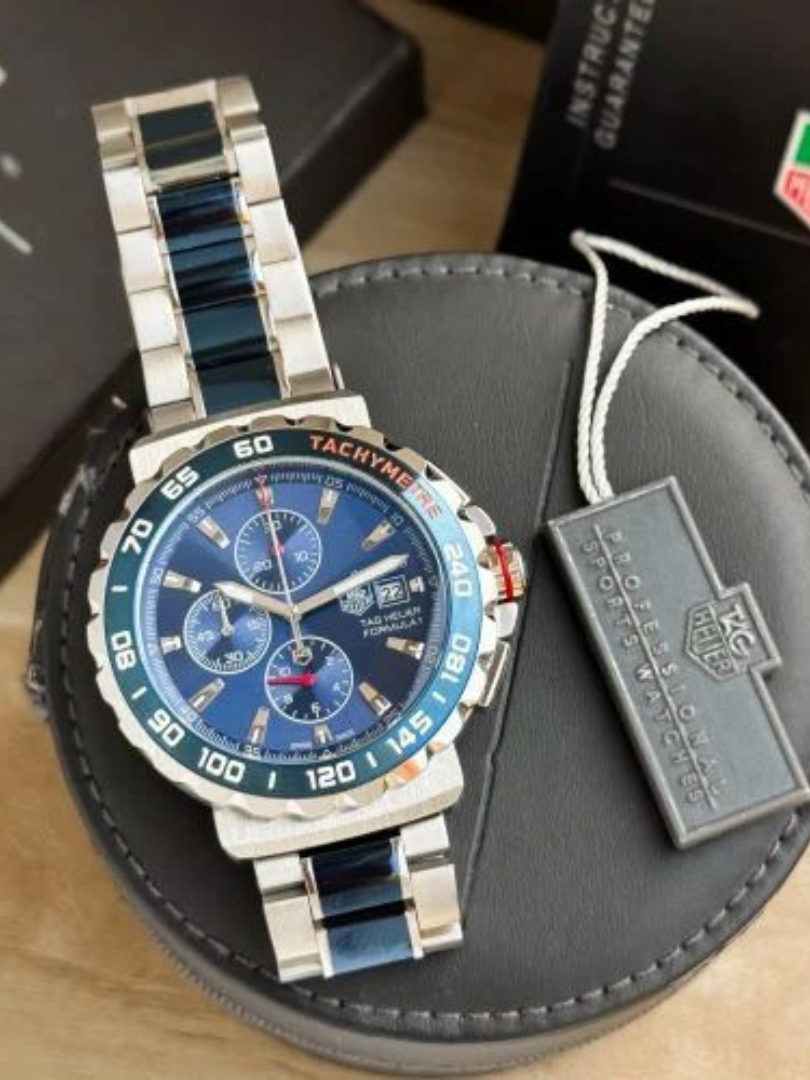 Buy TAG Heuer Formula 1 Blue Chronograph Watch – Stainless Steel Bracelet - Image 3