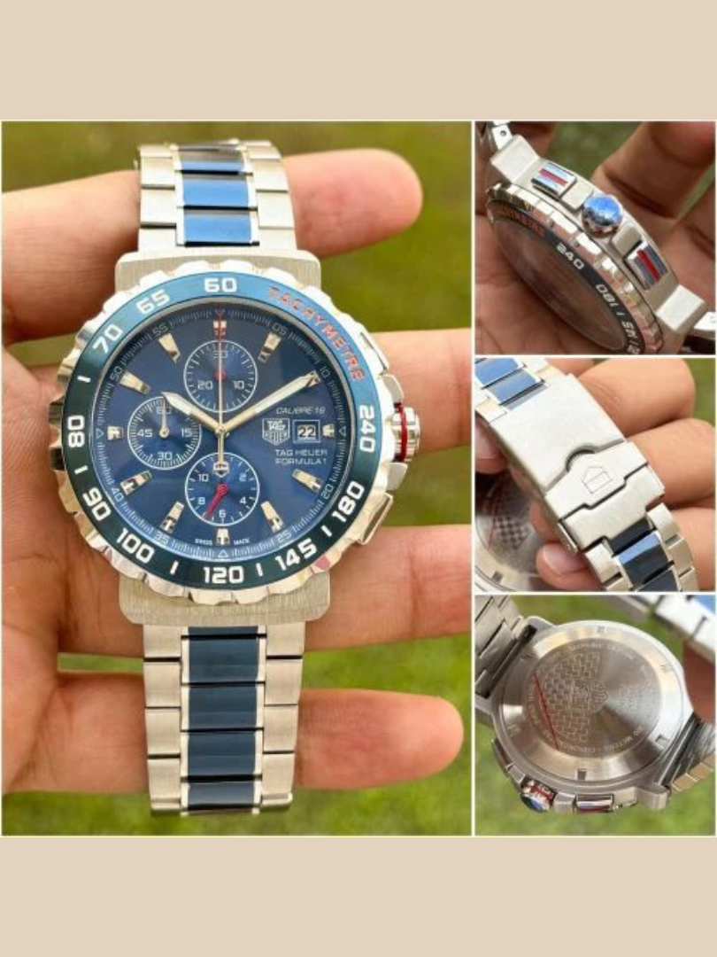 Buy TAG Heuer Formula 1 Blue Chronograph Watch – Stainless Steel Bracelet - Image 4