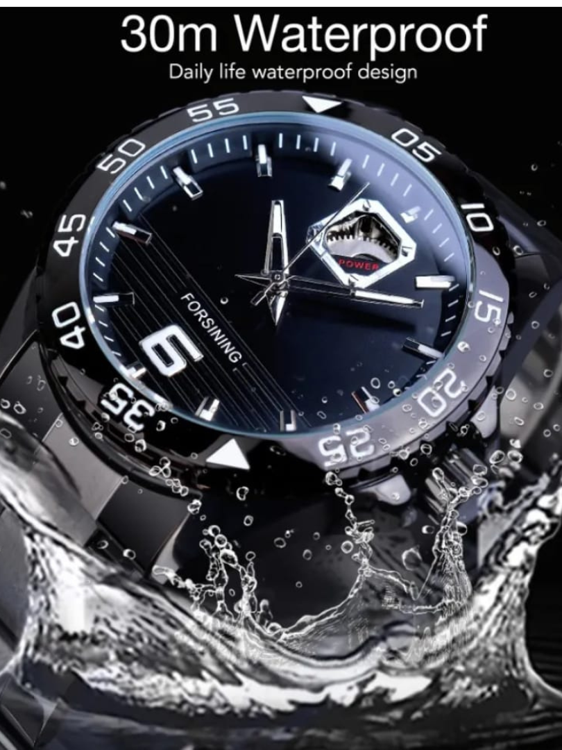 Buy Forsining Stainless Steel Sports Watch with Black Dial - Image 4