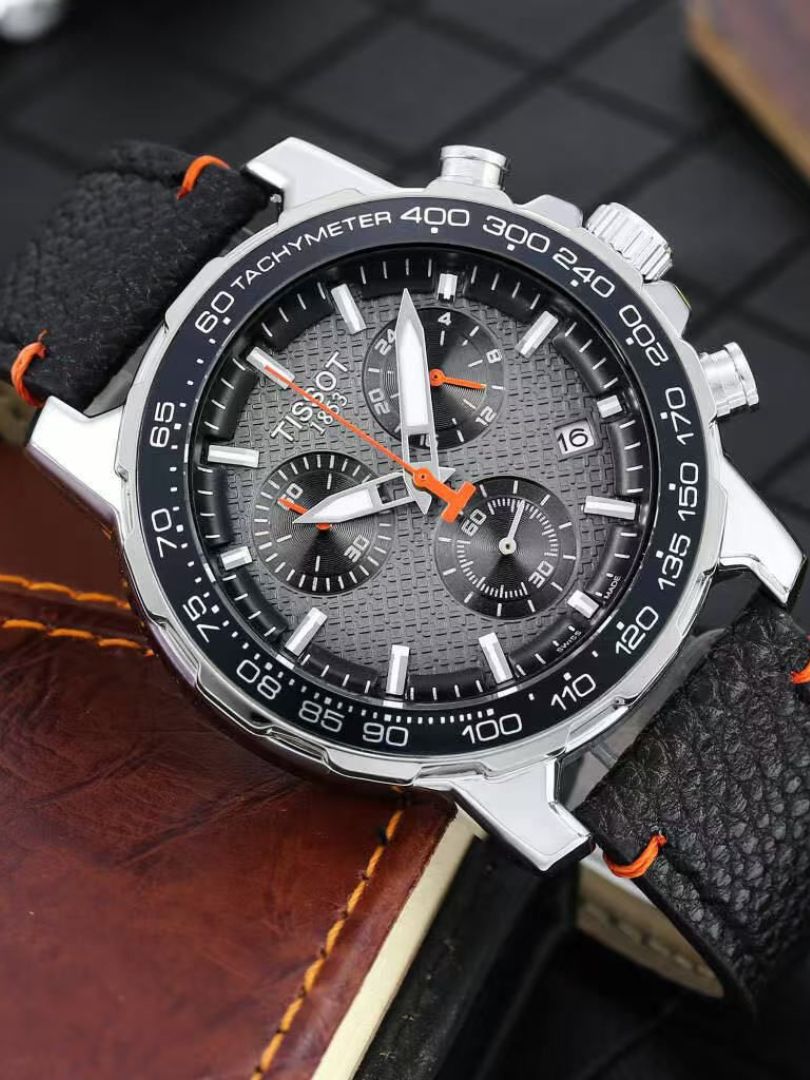 Buy Tissot Leather Chronograph Tachymeter Men’s Watch - Image 5