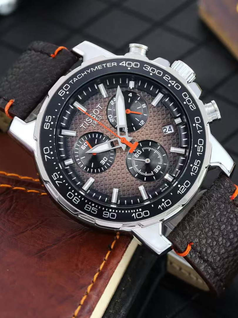 Buy Tissot Leather Chronograph Tachymeter Men’s Watch - Image 3