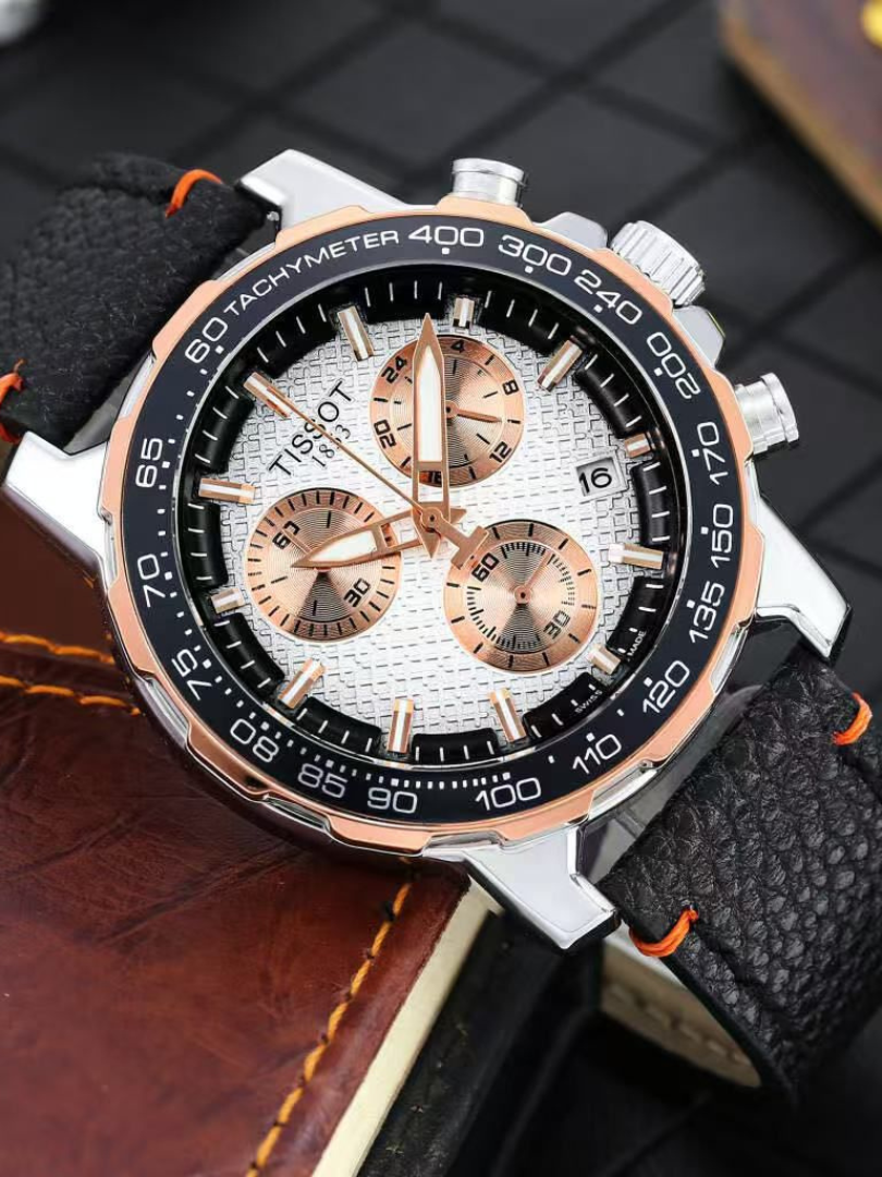 Buy Tissot Leather Chronograph Tachymeter Men’s Watch - Image 4