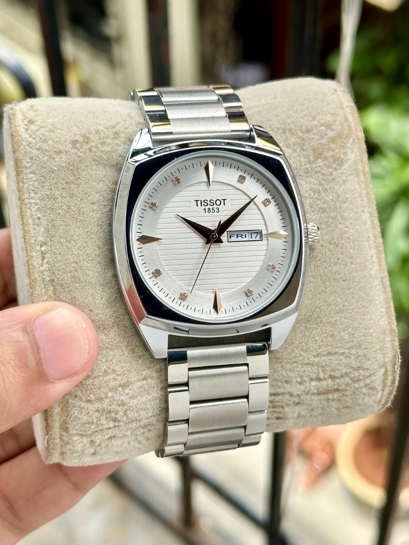 Buy Tissot Cushion Case Day Date Men’s Stainless Steel Watch - Image 3