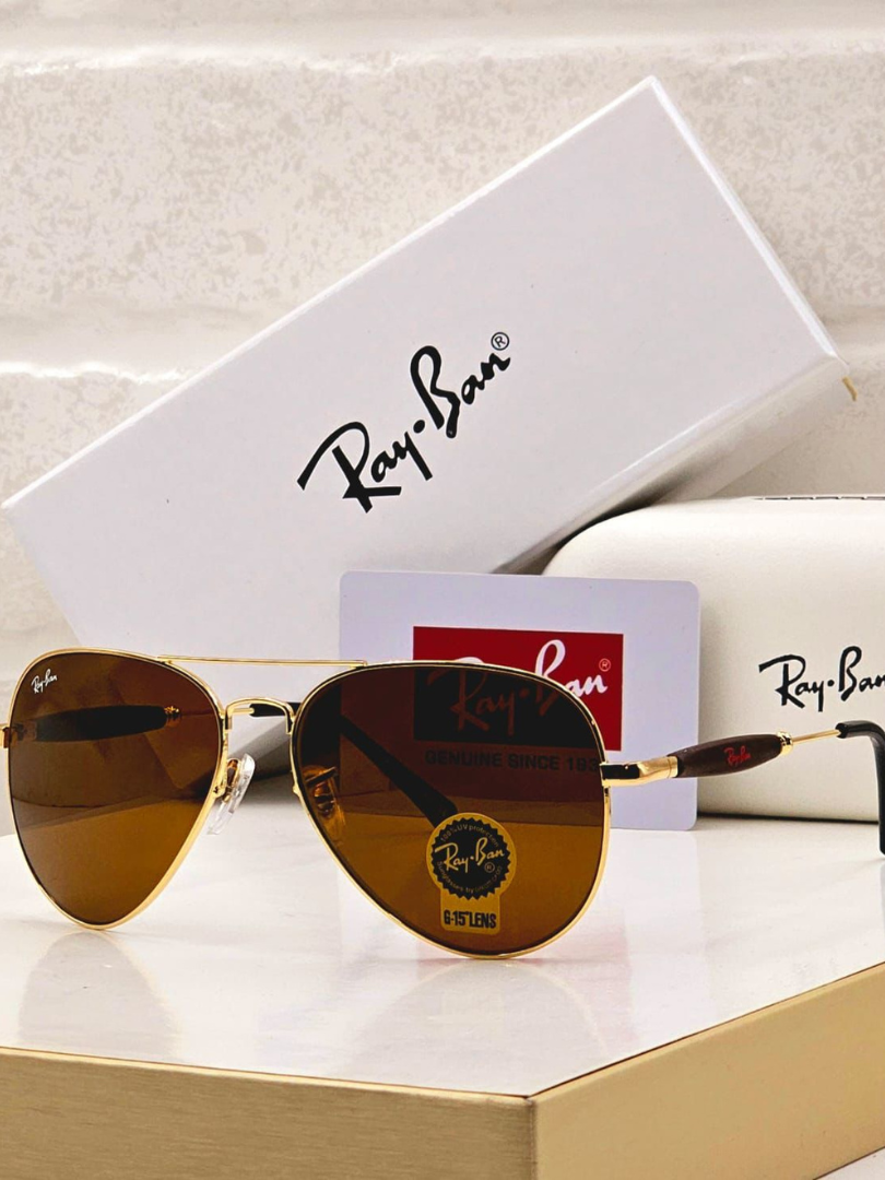 Buy Ray-Ban Aviator Gold Green Lens Sunglasses - Image 4