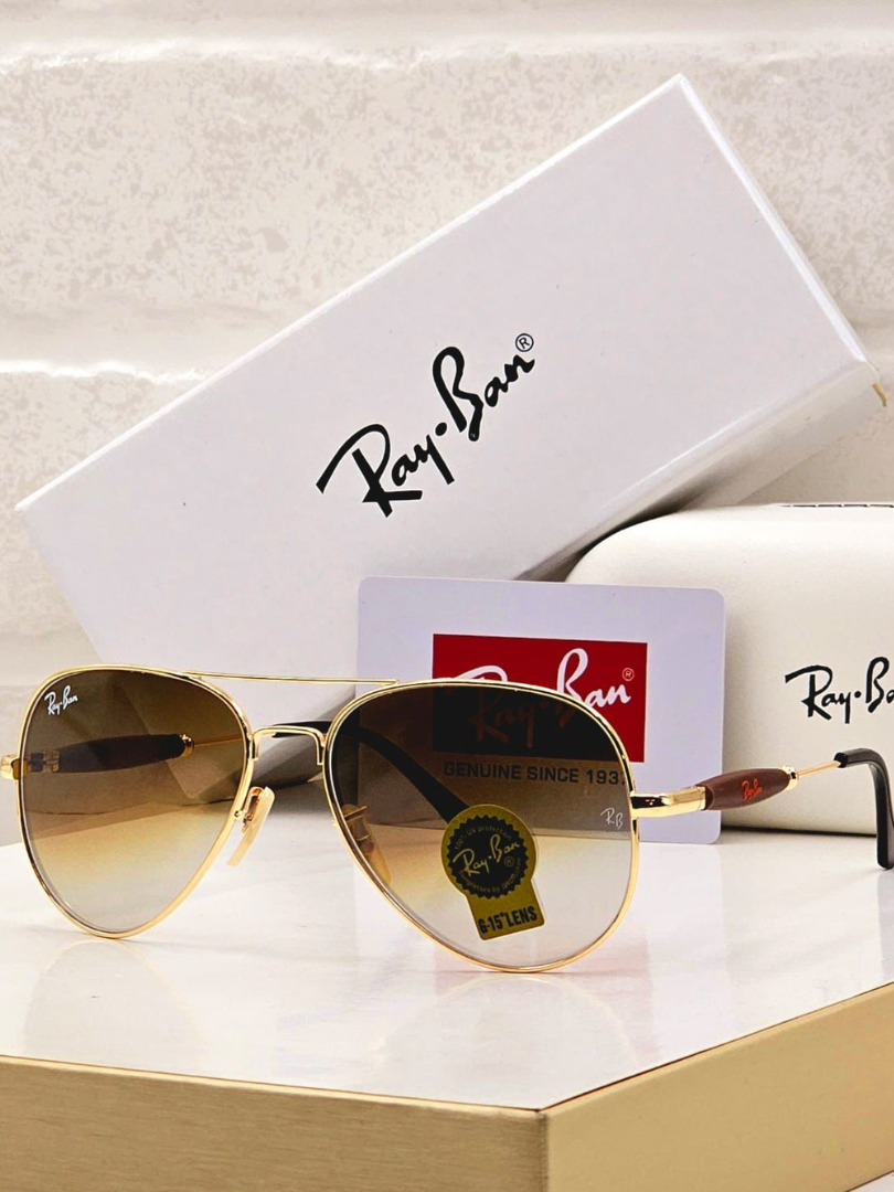 Buy Ray-Ban Aviator Gold Green Lens Sunglasses - Image 3
