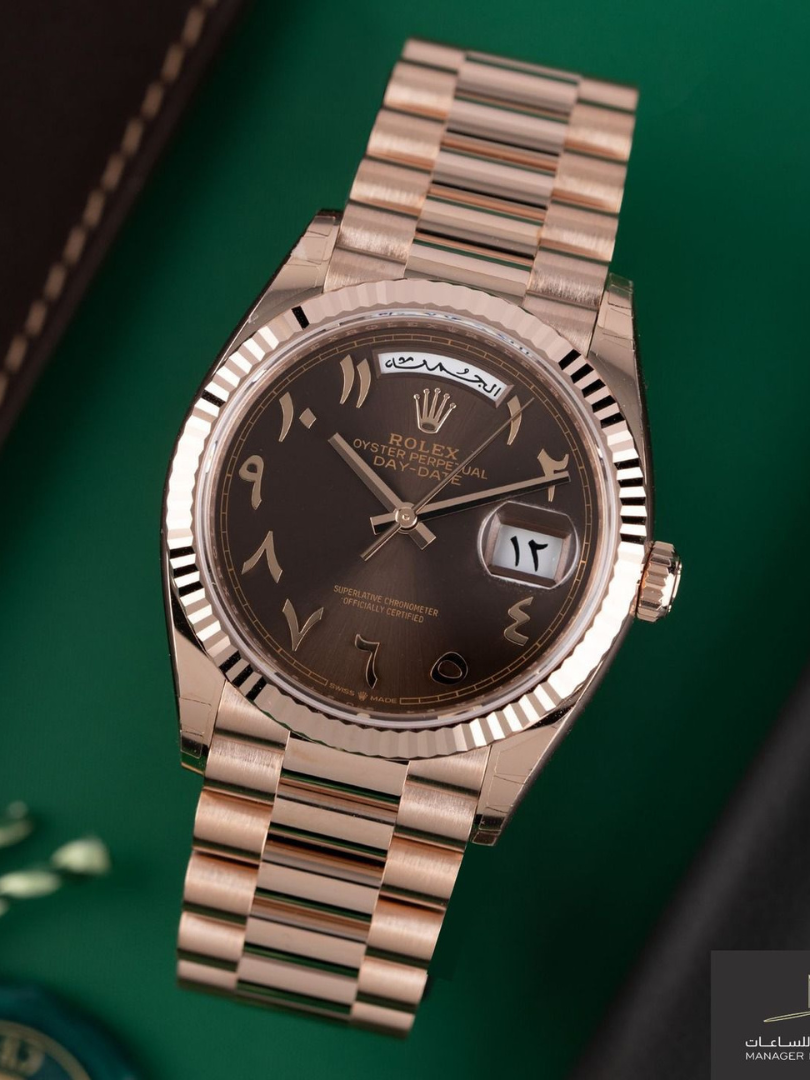 Buy Rolex Day Date Rose Gold Arabic Watch - Image 3
